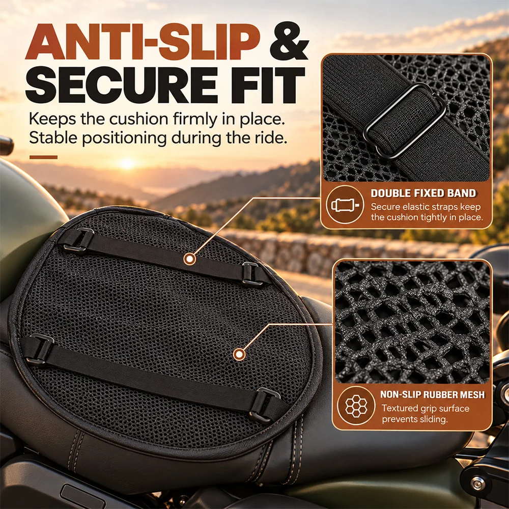Motorrad Sitzkissen 3D Honeycomb Anti-slip Motorrad Gel Sitzkissen – Bild 3