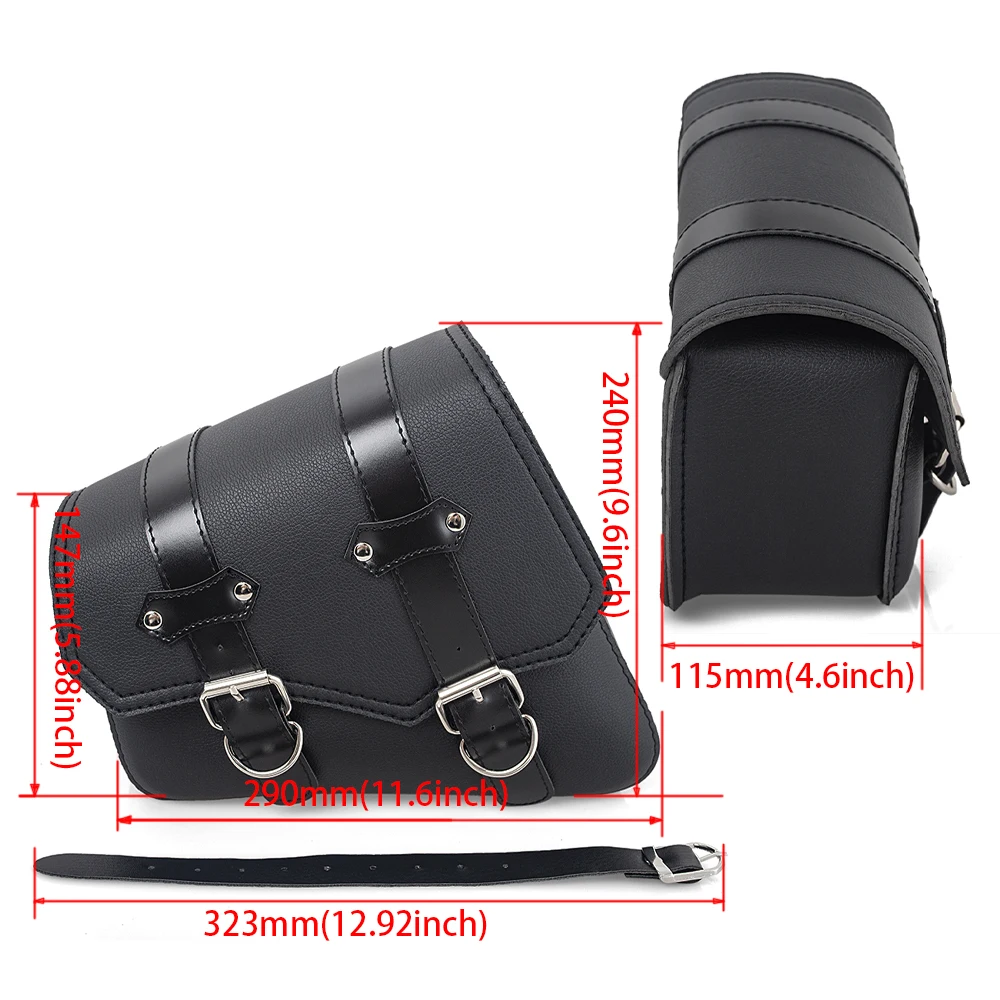 Motorrad Seite Sattel Taschen PU Leder Schaukel Arm Werkzeug Tasche – Bild 6