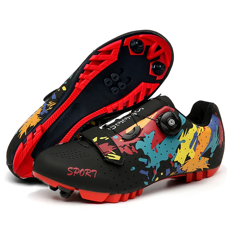 MTB-Radschuhe Herren Mountainbike-Schuhe Rennrad-Straßenfahrrad-Flachschuh-Sneaker mit Klettverschluss