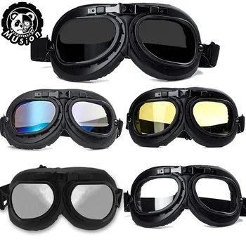 Motorrad Vintage Brille Retro Brille Helm brille Motrcross Roller Fahrrad Radfahren wind dicht