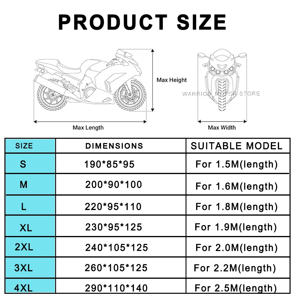 Motorradabdeckung, wasserdicht, für alle Jahreszeiten, staubdicht – Image 6