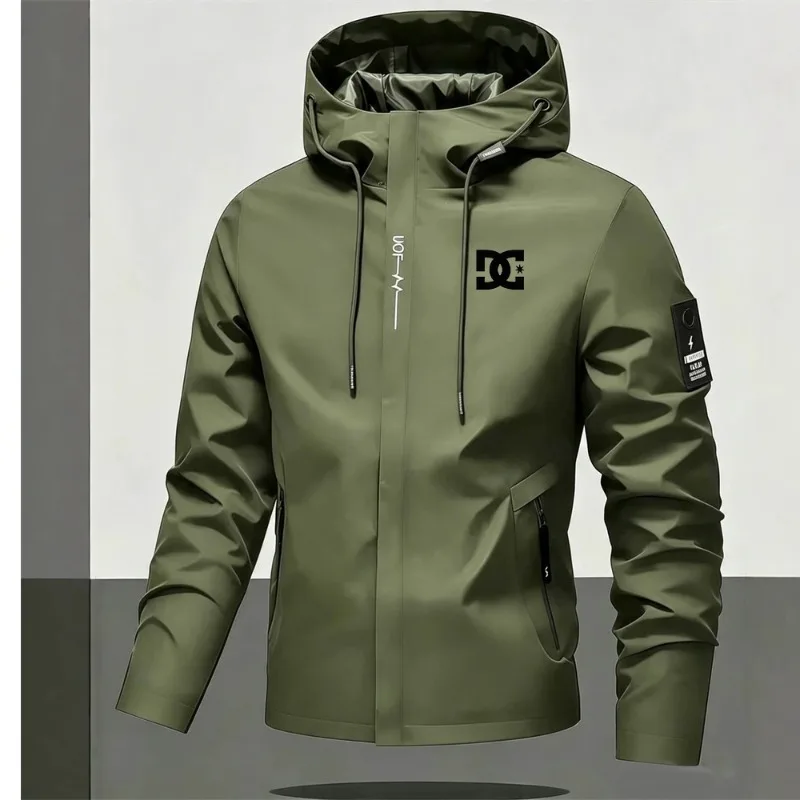 Herren-Fahrradjacke, wasserdicht, leicht, mit Kapuze, bedruckt – Immagine 5