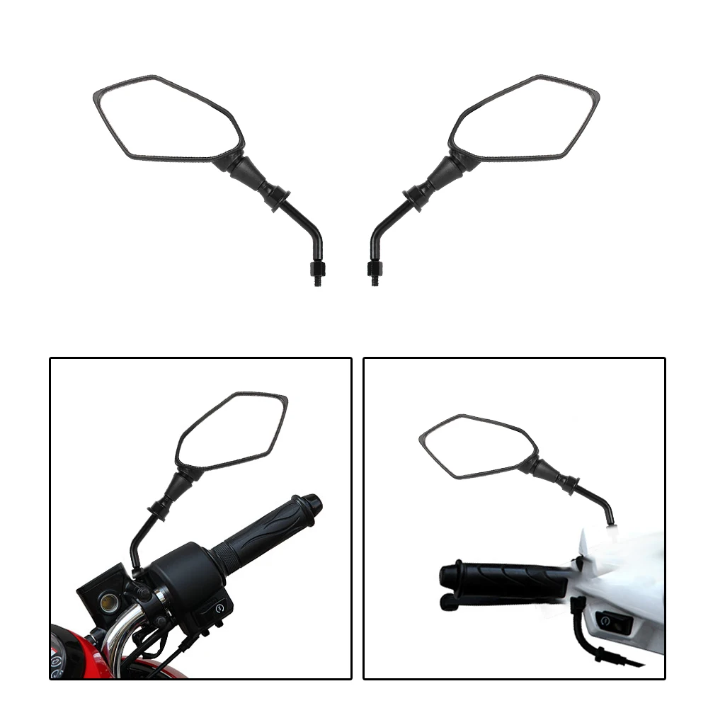 Motorrads piegel 1 Paar 8mm 10mm Lenker Ende Seite Rückspiegel Rückseite konvexer Spiegel für Roller E-Bike