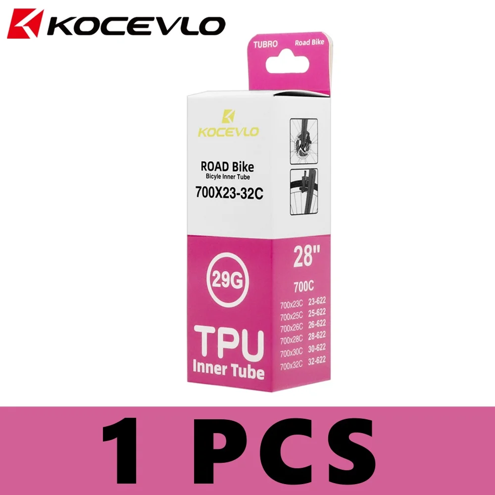 KOCEVLO Rennrad TPU-Schlauch 29g 700x23C 25C 26C 28C 30C 32C TPU-Material Reifen 45/65/85mm Länge