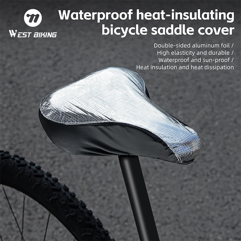 WEST BIKING Wasserdichter, isolierter Fahrradsattelbezug, Sonnenschutz, Aluminiumfolie, Fahrradsitzbezug