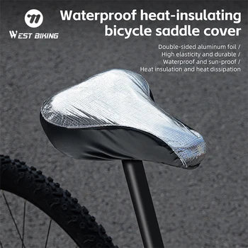 WEST BIKING Wasserdichter, isolierter Fahrradsattelbezug, Sonnenschutz, Aluminiumfolie, Fahrradsitzbezug