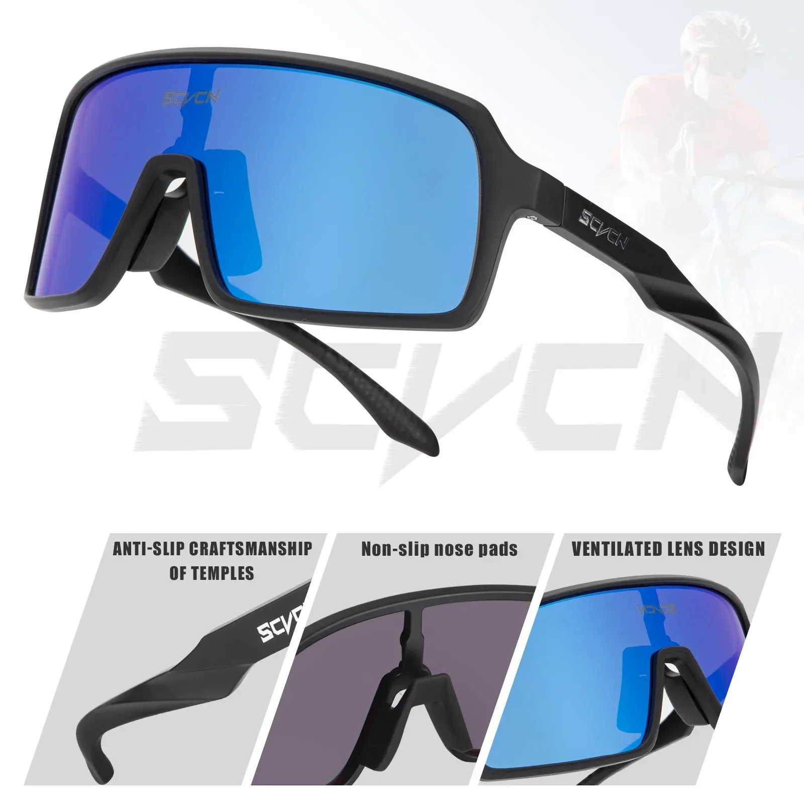 SCVCN Polarisierte Radfahren Sonnenbrille Mtb Sport UV400 – Bild 5