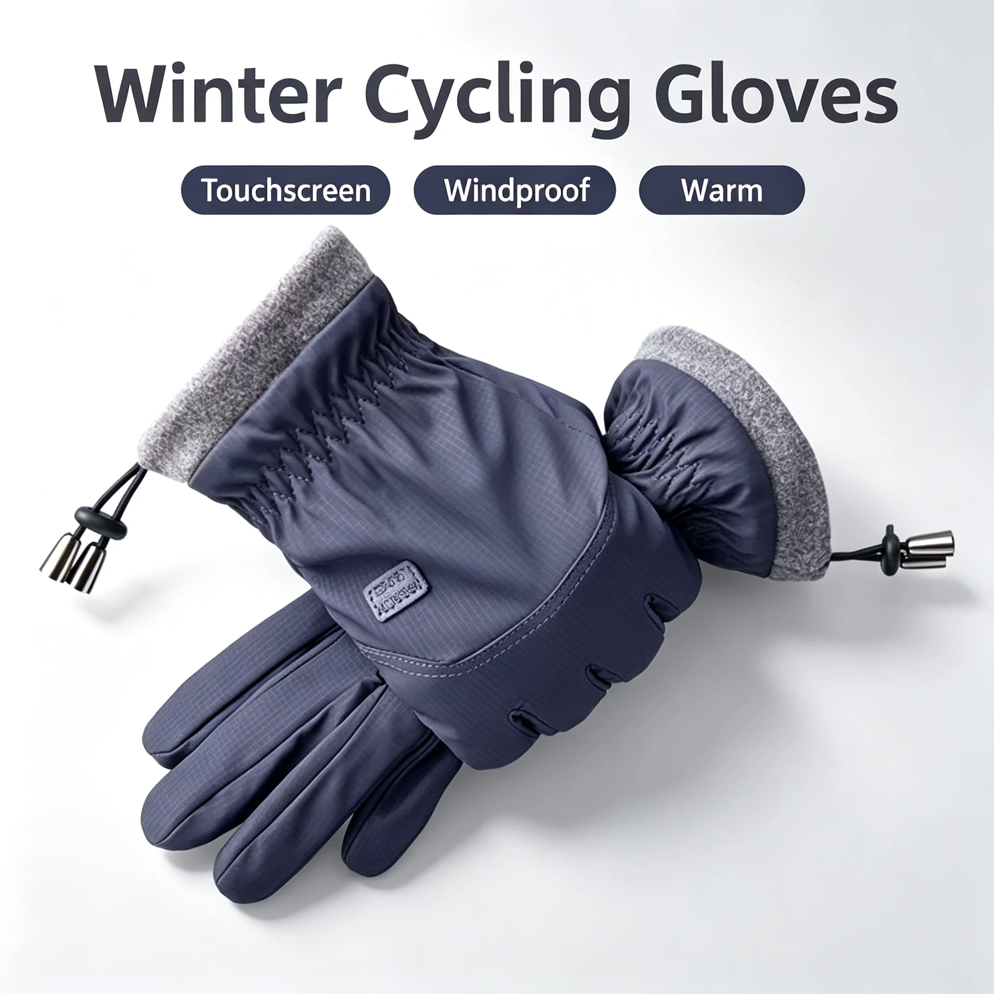 Winter-Fahrradhandschuhe mit Touchscreen-Funktion, winddicht, warm, thermisch, für Motorrad, Fahrrad, Herren