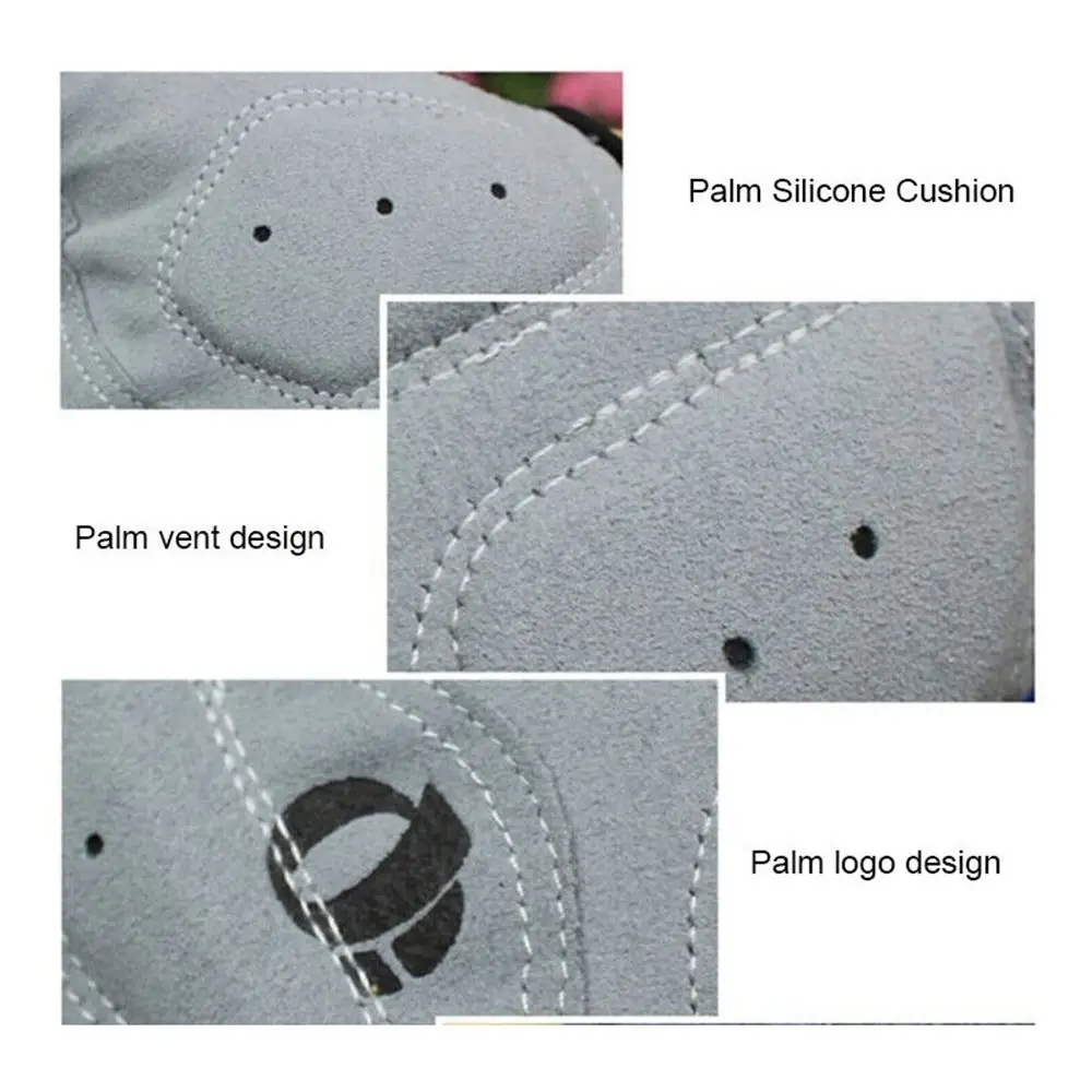Halbfinger-Fahrradhandschuhe, fingerlose, mit Silikon gepolsterte – Immagine 3