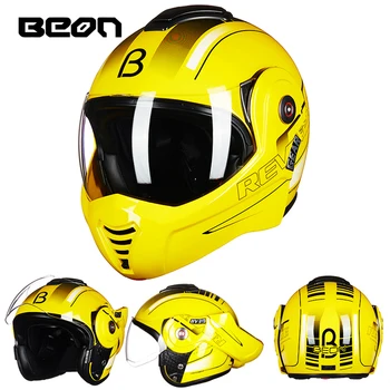 BEON Neuer Klappbarer Motorradhelm Modularer Open-Face und Integralhelm Moto Casque Casco Motocicleta Capacete
