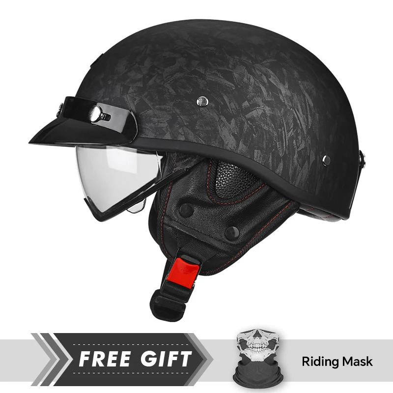 Eingetroffen Retro Half Face Motorradhelm DOT ECE Halbmotorradhelme Herren Damen Unisex Low Profile Halbhelm