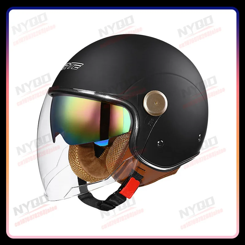 Motorrad-Fahrhelm Retro Halboffener Unisex Vier-Jahreszeiten DOT ECE – Bild 6
