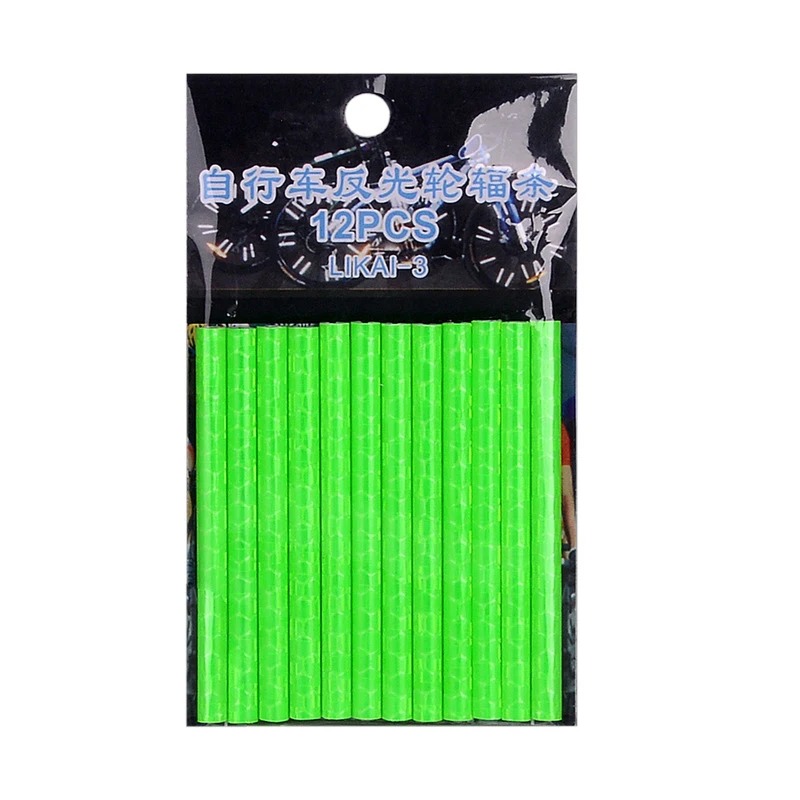 Beutel Fahrrad-Speichen-Reflektoraufkleber Warnstreifen DIY 7,5cm MTB Fahrrad-Reflektor (12 Stück)