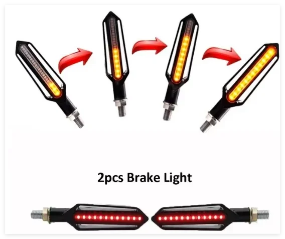 Universal Led Motorrad Richtungs Indikatoren Blinker Stop Signal Licht Blinkende Hinten Schwanz Bremse