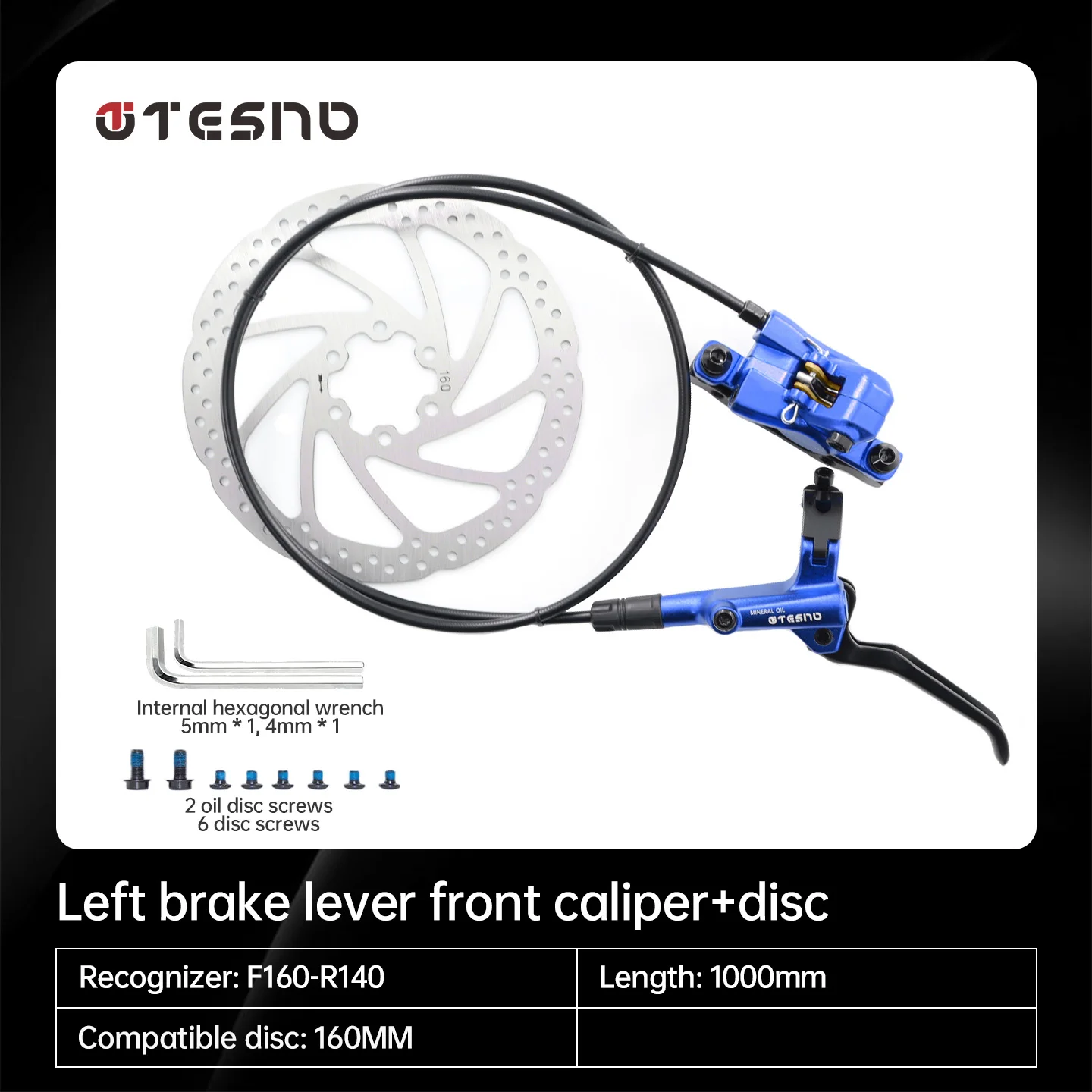 TESNO Fahrrad hydraulische Scheiben bremse 2 Kolben MTB Teile Fahrrad zubehör 160mm Rotors attel vorne hinten