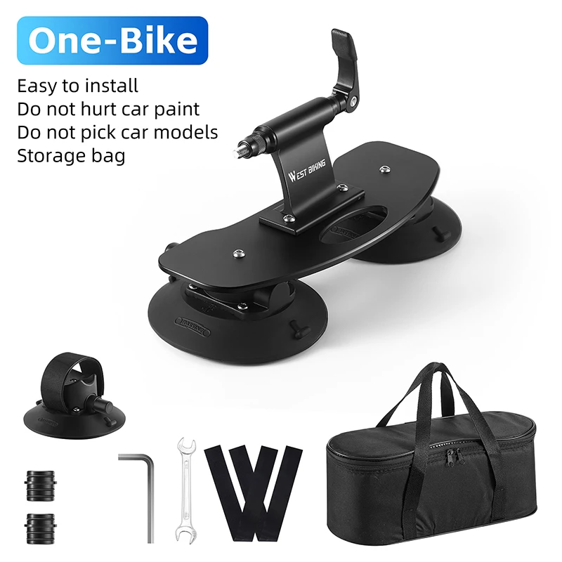 WEST BIKING Auto-Dachgepäckträger mit Saugnapf, Vakuum-Adsorptions-Fahrradhalter für SUV, Limousine