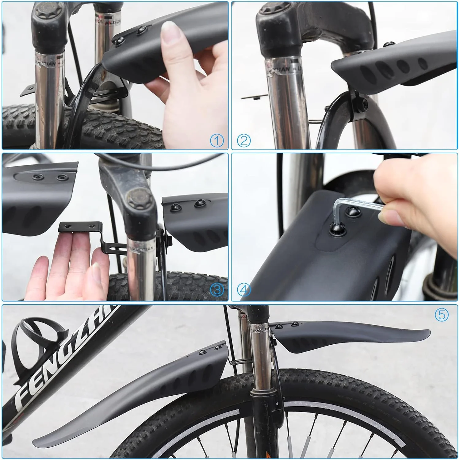 Verstellbares MTB-Fahrrad-Schutzblech-Set, Vorder – Image 6