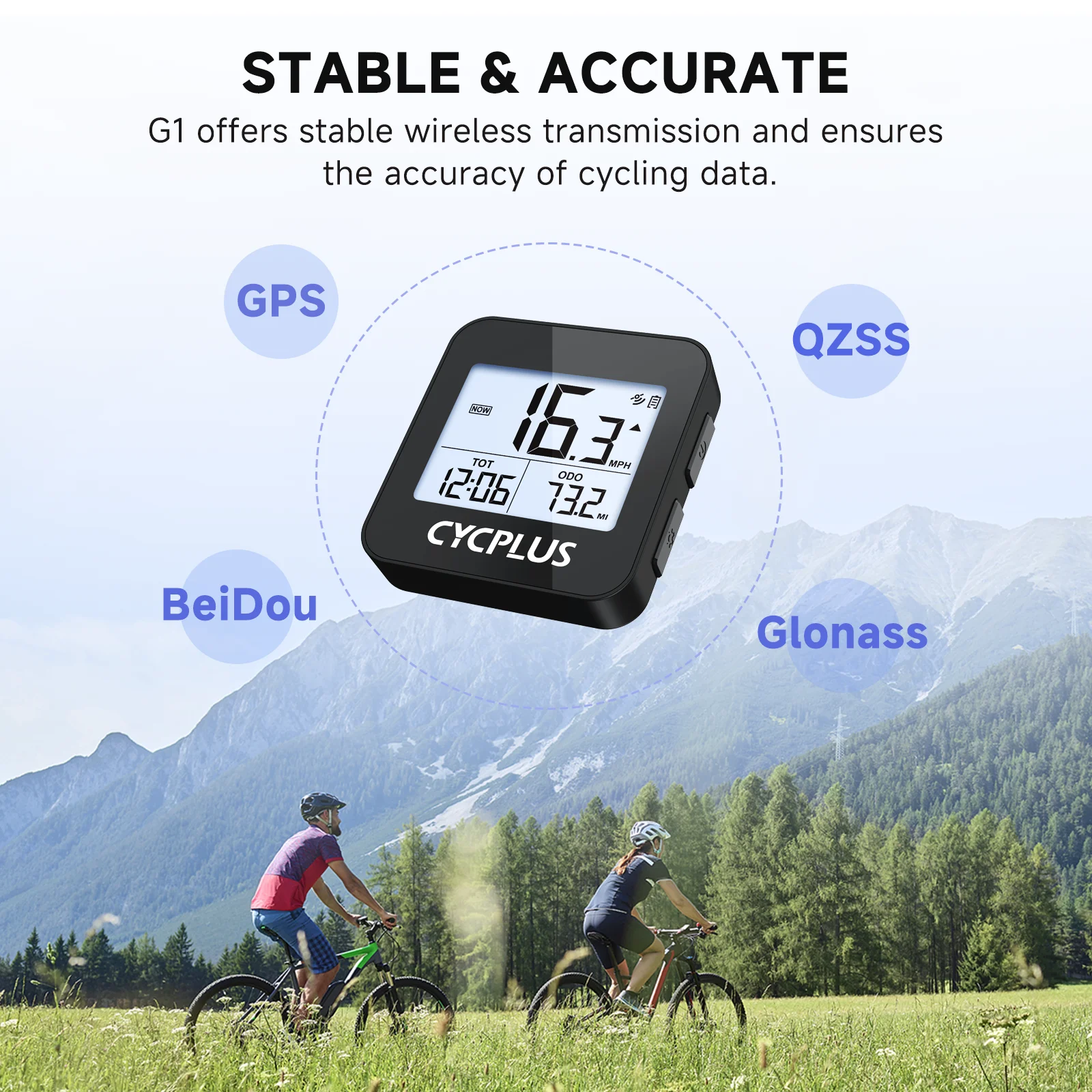 CYCPLUS G1 Fahrradcomputer GPS Tachometer Drahtloses Fahrradzubehör – Image 4
