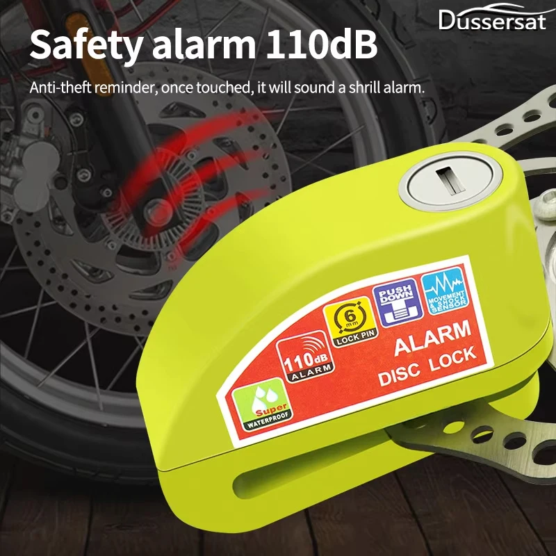 Motorrad Alarm Fahrrad 110bd Schloss Anti-Diebstahl Erinnerung Seil Schloss Tasche Aluminium legierung