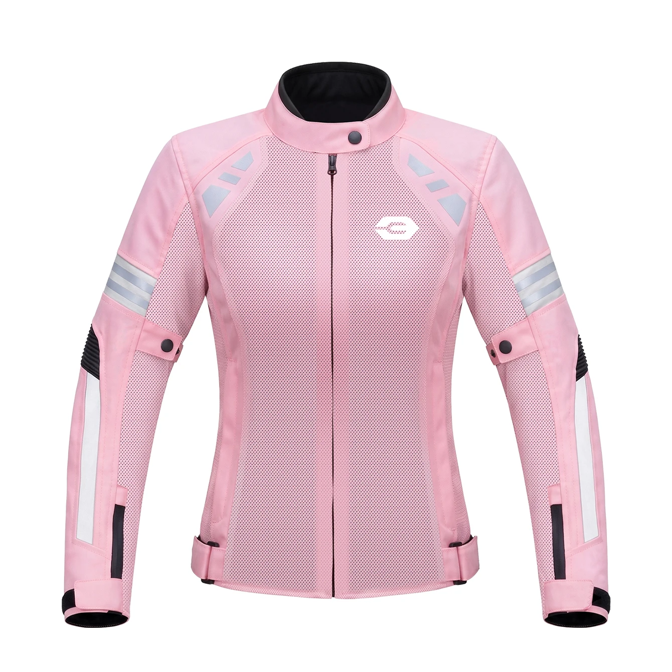 Sommer-Motorradjacke aus atmungsaktivem Mesh-Textil, verstellbare Passform mit herausnehmbaren Protektoren