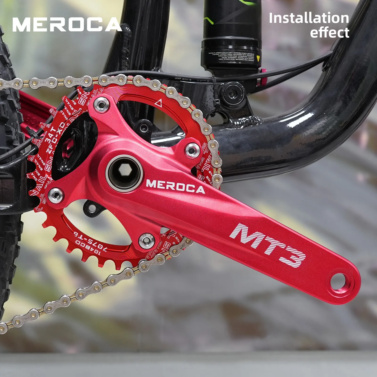 MTB-Kurbelgarnitur mit rundem/ovalen Kettenblatt 32T/34T/36T/38T/40T – Bild 4