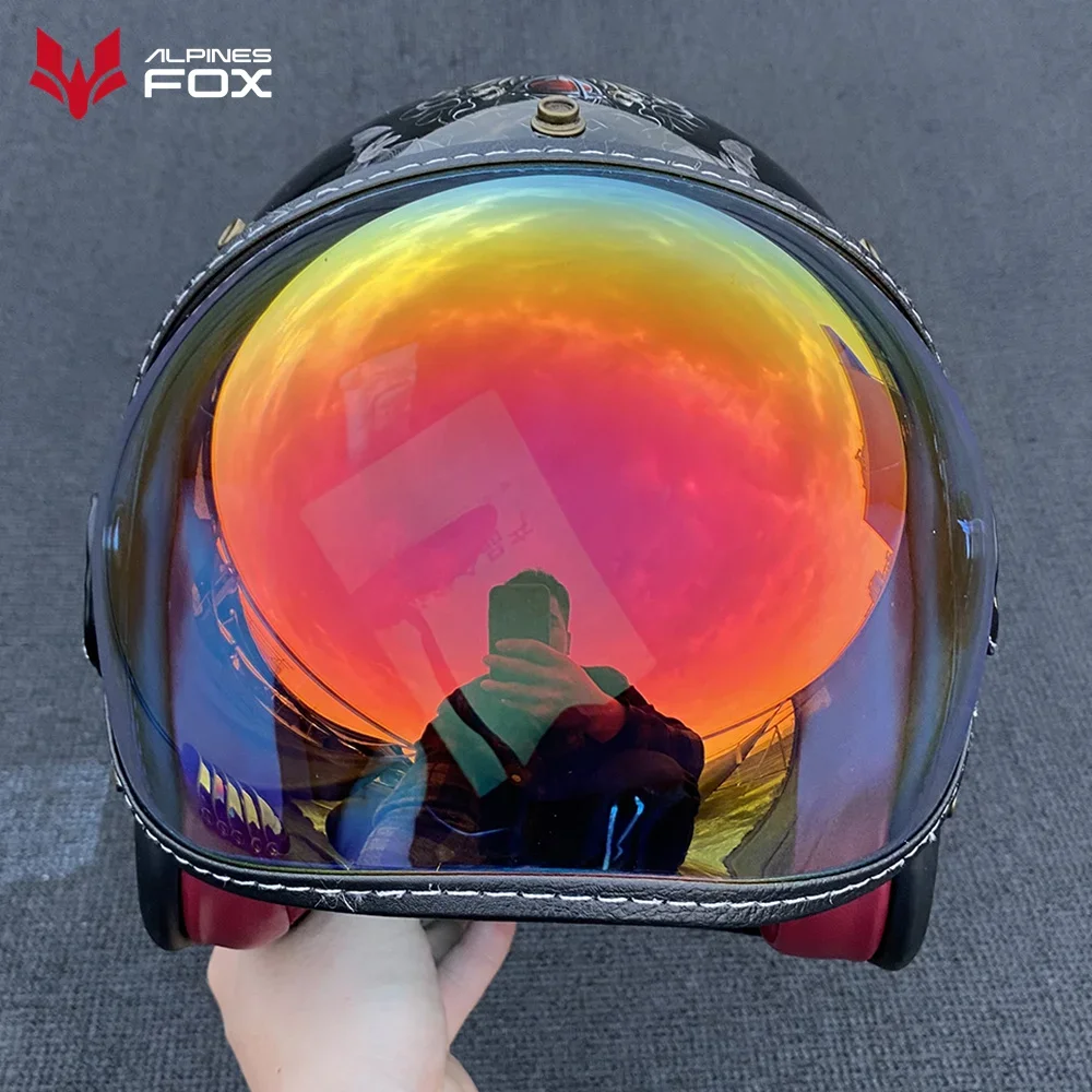 Universelles Motorradhelm-Visier Retro Motorradhelm-Windschutzscheibe – Image 3