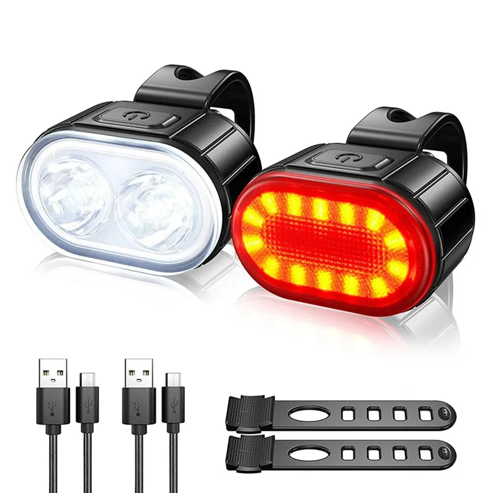 Radfahren Fahrrad Vorne Hinten Licht Set Fahrrad USB Ladung Scheinwerfer Licht MTB Wasserdichte Rücklicht LED