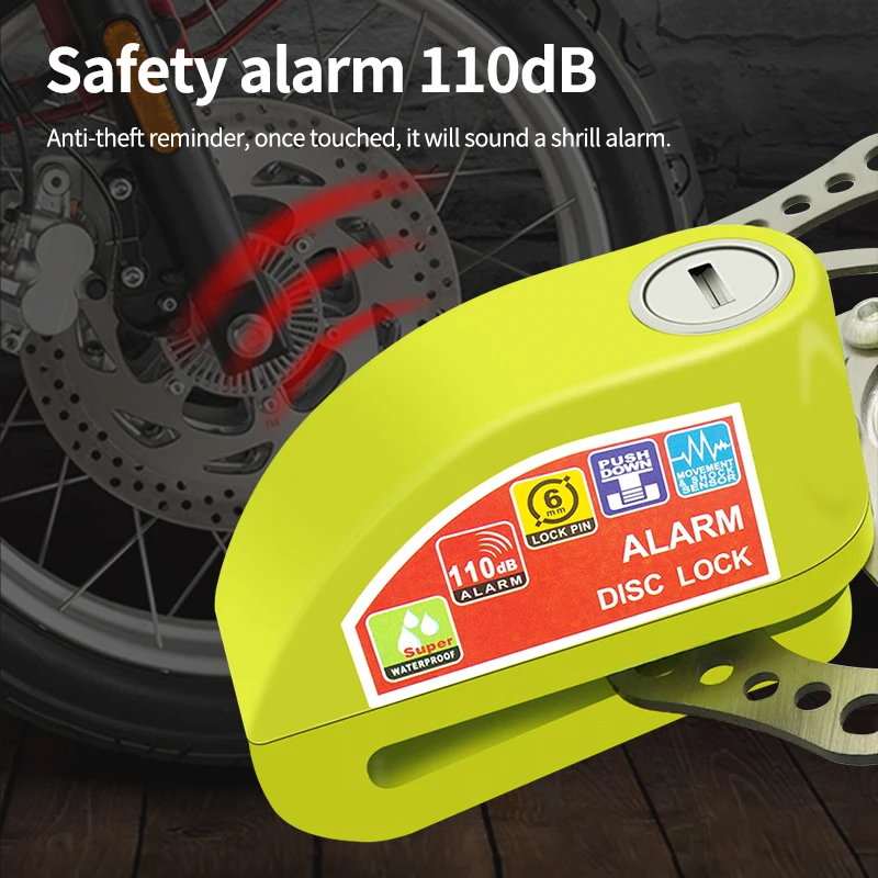 Roller Motorrad Fahrrad Alarm Lock Rad Scheibenbremse Wasserdichte – Image 3