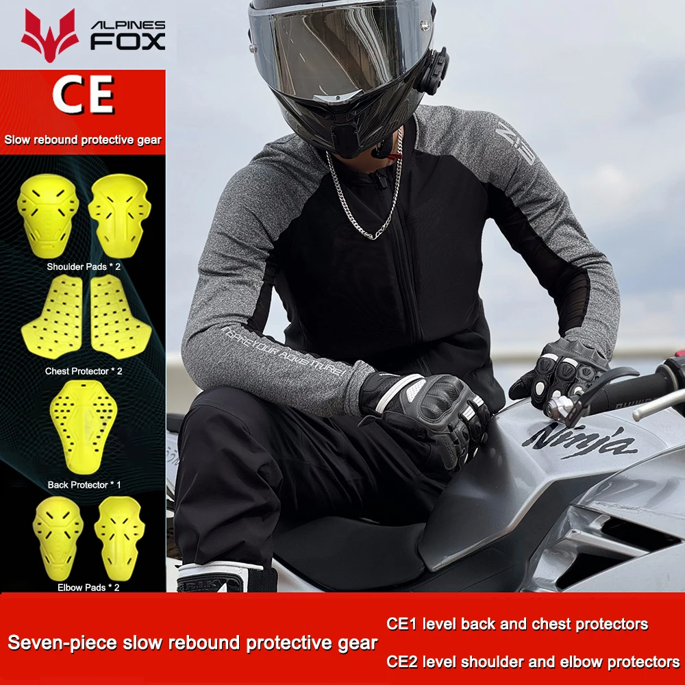 Herren Motorradjacke Sommer Atmungsaktive Motocross Körperschutz – Image 3