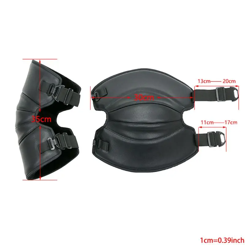 Motorrad Schutz Kneepad Motorrad Reiten Knie Pads PU Leder Motocross – Bild 3