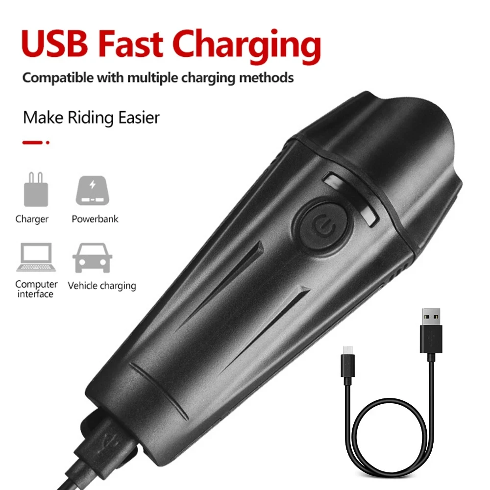 MTB Rennrad Vorne Hinten Licht Set USB Lade Fahrrad Scheinwerfer – Bild 3