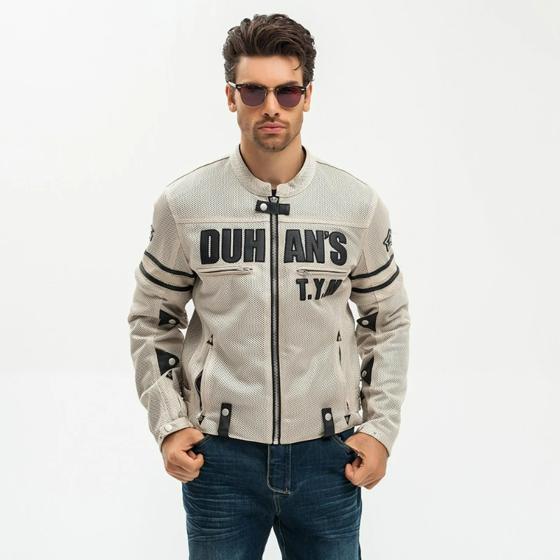 Motorradjacke für Herren Sommer Chaqueta Moto Jacke Fahrbekleidung – Immagine 4