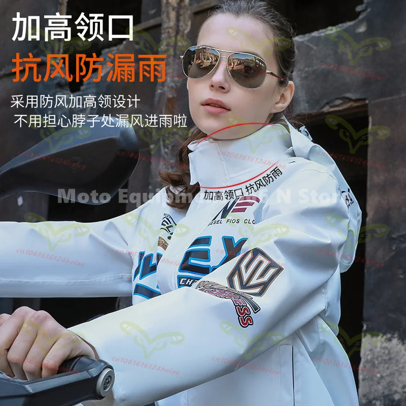 Geteilte Motorrad-Regenjacke mit Fleece-Futter, warme – Image 4