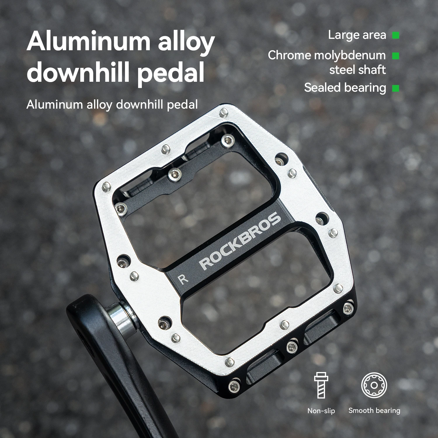 ROCKBROS Fahrradpedale, abgedichtetes Lagerpedal aus Aluminiumlegierung, leichte MTB-Rennrad-Plattformpedale