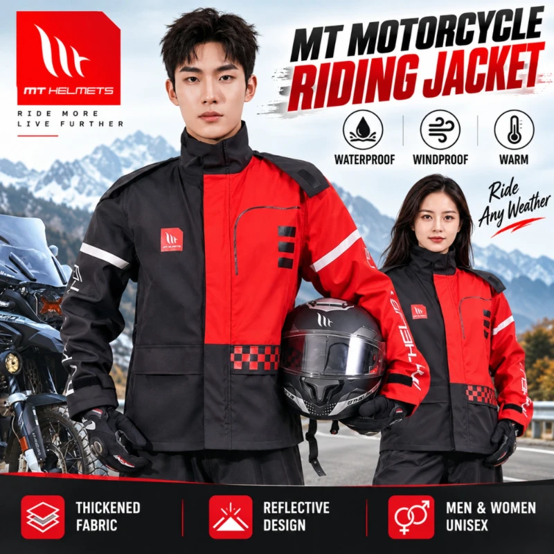 MT Motorradjacke für Herren und Damen, wasserdicht, winddicht, verdickt, warm, für den Winter, reflektierende
