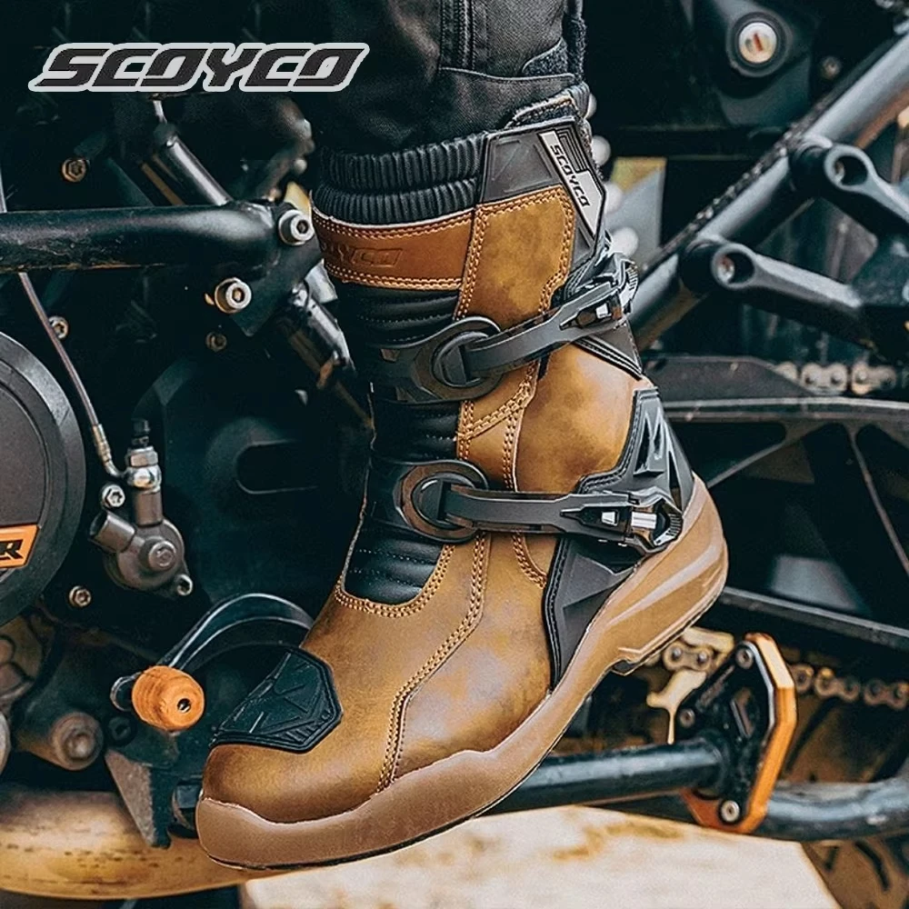 Scoyco Motorrads tiefel Motorrad Tour Stiefel wasserdichte Rallye Schuhe vier Jahreszeiten Männer Knöchel TPU