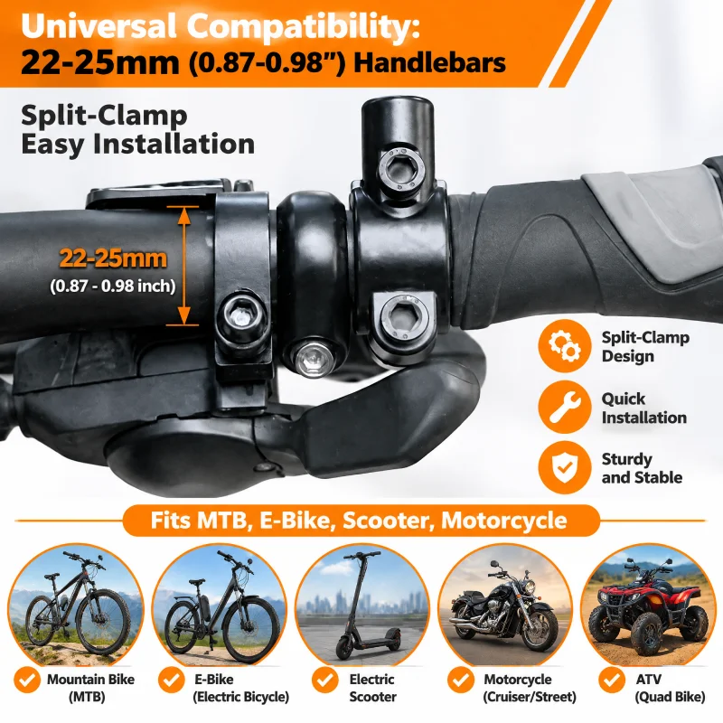 Universal Fahrrad Lenker Spiegel Motorrad Rückspiegel HD Weitwinkel – Bild 5