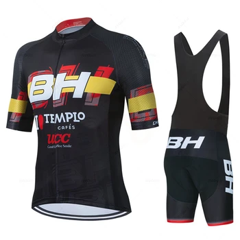 Radfahren Jersey Set Kurzarm für Männer Anti-Uv Bike Jersey Sets BH Pro Team Sommer Fahrrad Kleidung Maillot