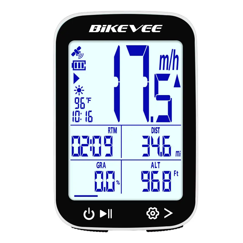 GPS-Fahrradcomputer mit kabelloser Verbindung, USB-C-Anschluss, Tachometer, Kilometerzähler, automatischer