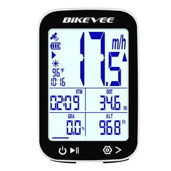 GPS-Fahrradcomputer mit kabelloser Verbindung, USB-C-Anschluss, Tachometer, Kilometerzähler, automatischer