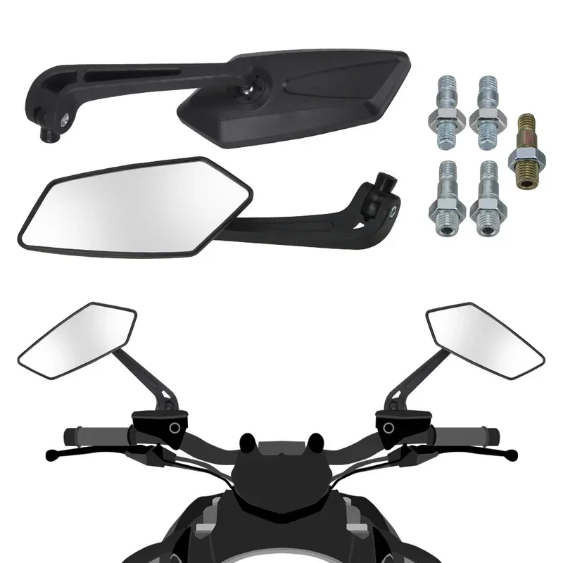 1 Paar universelle Motorrad-Lenkerendspiegel, 8 mm, 10 mm, für Cafe Racer, Roller und Motocross