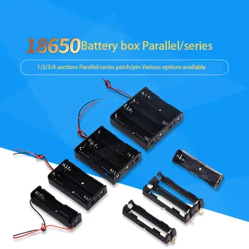 18650 Batteriehalter 1-4 Zellen Serie/Parallel mit 5,5 * 2,1 mm DC-Stecker Anti-Reverse ABS-Gehäuse