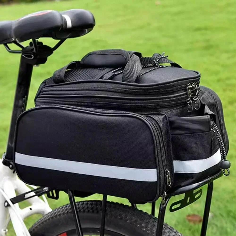 Fahrrad-Gepäckträgertasche, Große Fahrradtasche, Sattel-Schultertasche, Fahrrad-Rücksitzträger mit Regenschutz