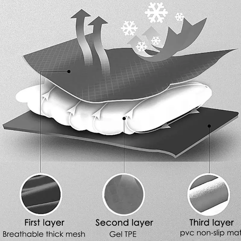 Motorrad Gel Sitzkissen Atmungsaktive Wärmedämmung Air Pad Abdeckung – Image 6