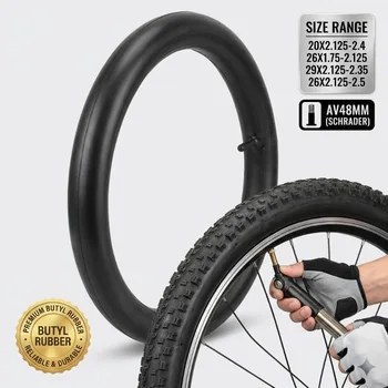 20 26 29 Zoll Fahrradschlauch 26x1.75 20x2.125 29x2.25 26x2.5 AV48mm Schrader-Ventil Langlebiger