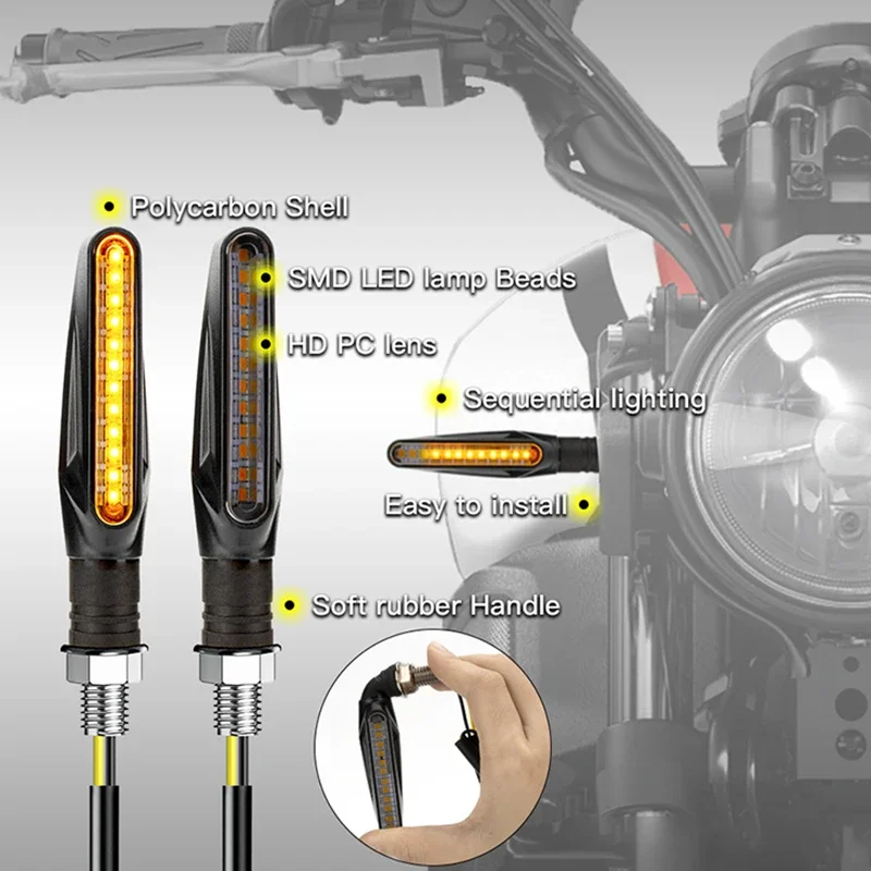 Motorrad LED Blinker Licht Universal DRL Bernstein Fließende Blinker – Bild 3