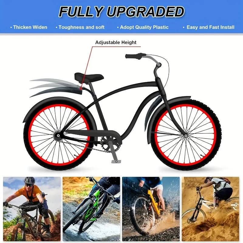 Fahrrad Kotflügel Set Fahrrad Kotflügel Splash Fender Schutz (2 Stück) – Bild 5