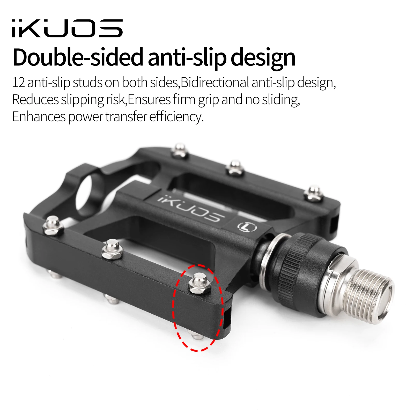 IKUOS Fahrrad-Flachpedale mit 3 Lagern, aus Aluminiumlegierung – Image 4