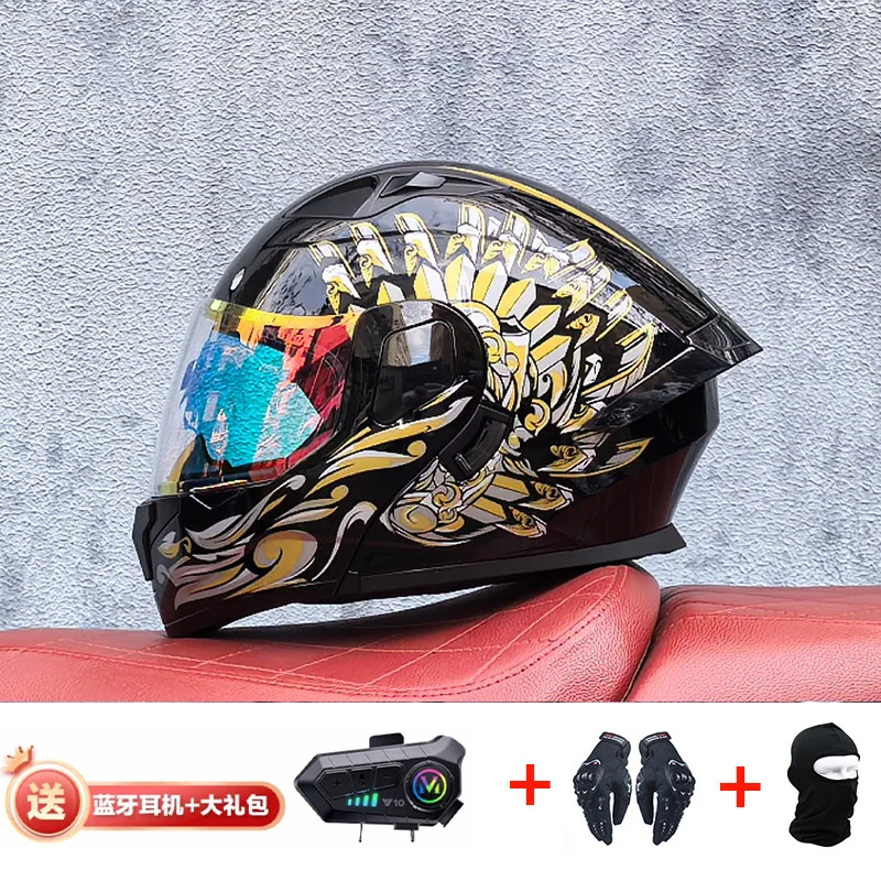 Motorrad Professionelle Racing Flip Up Helm ABS Material Modulare Dual – Bild 3