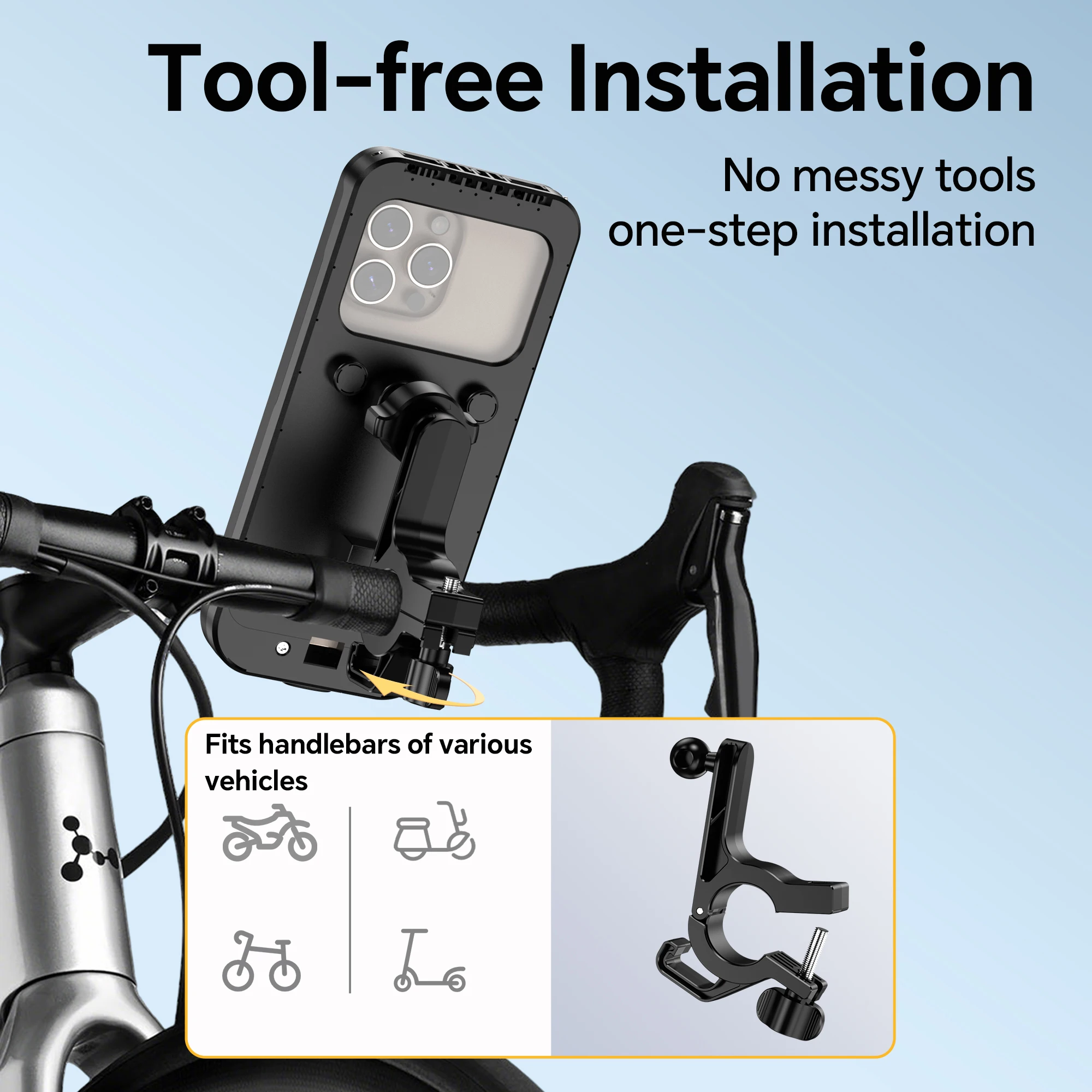 Motorrad Fahrrad GPS-Navigationshalterung Wasserdichter Touchscreen – Image 3